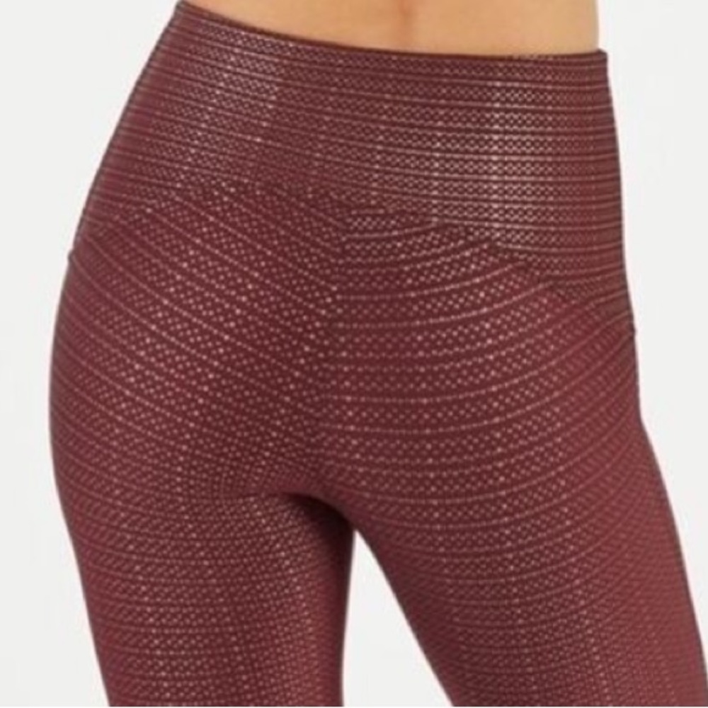 SPANX Active BootyBoost 7/8 Burgundy/Gold Metallic Dot Legging by Sarah BlakeyXS
